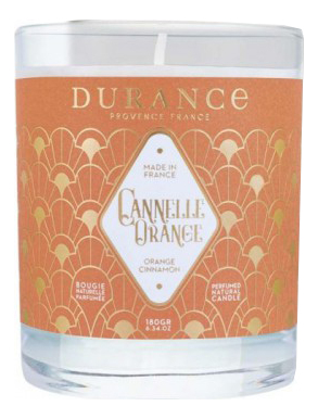Купить Ароматическая свеча Perfumed Natural Candle Orange Cinnamon (апельсин и корица): Свеча 180г (новый дизайн), Durance