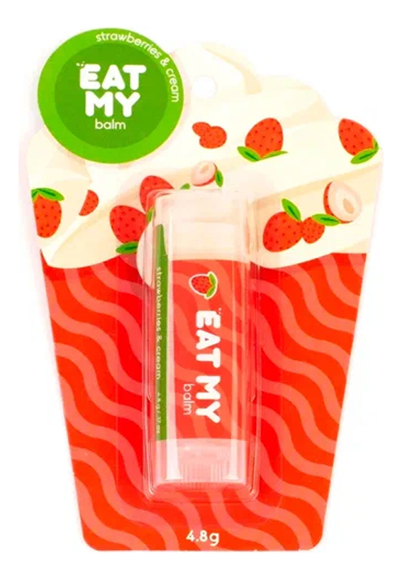 Купить Бальзам для губ Balm Strawberries & Cream 4, 8г, Бальзам для губ Balm Strawberries & Cream 4, EAT MY brand