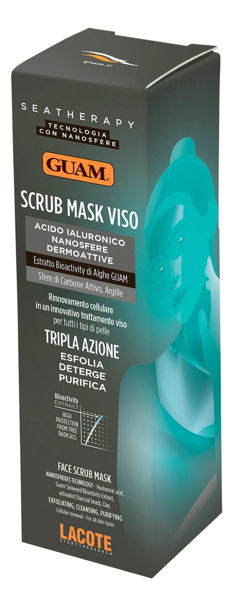 

Маска-скраб для лица с углем и гиалуроновой кислотой Seatherapy Scrub Mask Viso 75мл