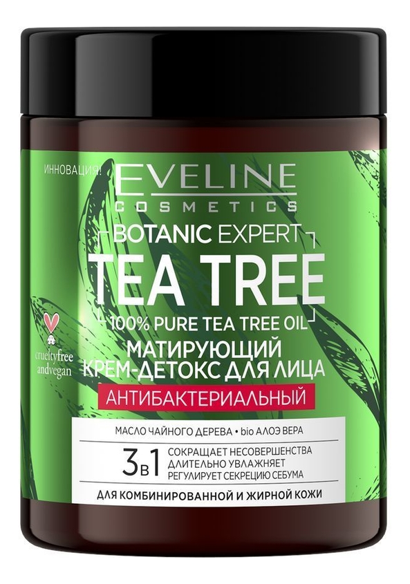 

Матирующий крем-детокс для лица Антибактериальный 3 в 1 Botanic Expert Tea Tree 100мл