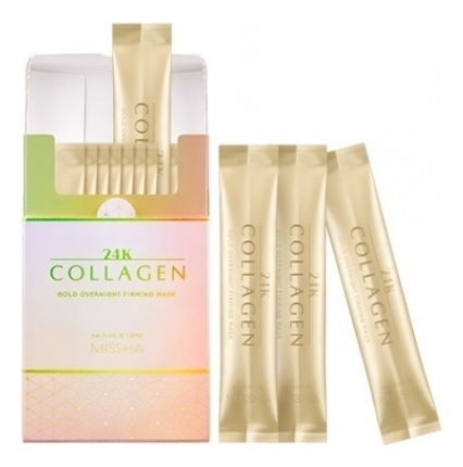 

Ночная эссенция-маска для лица с коллагеном 24K Collagen Gold Overnight Firming Mask 20*4мл