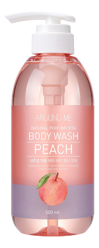 Купить Гель для душа Around Me Natural Perfume Vita Body Wash Peach 500мл, Welcos