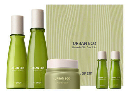 Купить Набор для лица Urban Eco Harakeke Skin Care (тонер 150мл/31мл + эмульсия 150мл/31мл + крем 50мл), The Saem