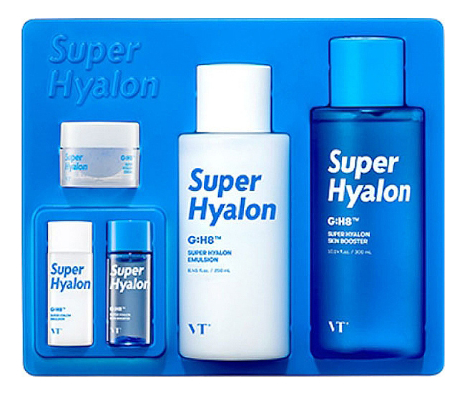 

Набор для лица (тонер-бустер Super Hyalon Skin Booster 300мл/15мл + эмульсия Super Hyalon Emulsion 250мл/15мл + увлажняющий крем Super Hyalon Cream 12мл)