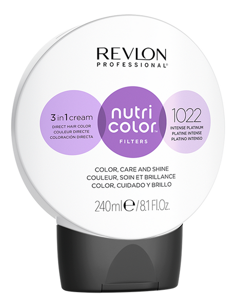 Тонирующий крем-бальзам без аммиака Nutri Color Filters 3 In 1 Cream 1022 Intense Platinum: Крем-бальзам 240мл