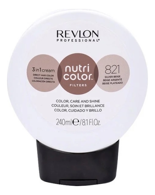 

Тонирующий крем-бальзам без аммиака Nutri Color Filters 3 In 1 Cream 821 Silver Beige: Крем-бальзам 240мл, Тонирующий крем-бальзам без аммиака Nutri Color Filters 3 In 1 Cream 821 Silver Beige