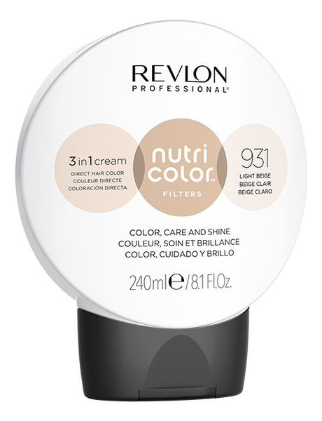 

Тонирующий крем-бальзам без аммиака Nutri Color Filters 3 In 1 Cream 931 Light Beige: Крем-бальзам 240мл, Тонирующий крем-бальзам без аммиака Nutri Color Filters 3 In 1 Cream 931 Light Beige