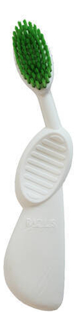 Зубная щетка для левшей с резиновой ручкой Toothbrush Flex Brush White/Green SLB-074