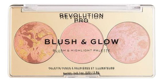 

Палетка для макияжа 3 в 1 Blush & Glow 8,4г: Peach Glow, Палетка для макияжа 3 в 1 Blush & Glow 8,4г