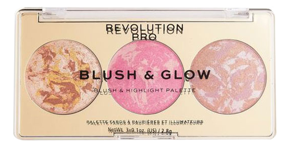

Палетка для макияжа 3 в 1 Blush & Glow 2,8г: Rose Glow, Палетка для макияжа 3 в 1 Blush & Glow 2,8г