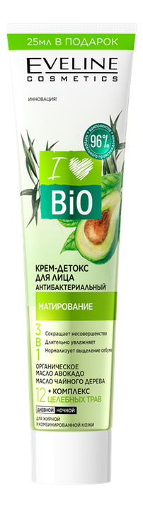 

Крем-детокс для лица с матирующим эффектом Антибактериальный I Love Bio + Комплекс 12 Целебных трав 125мл