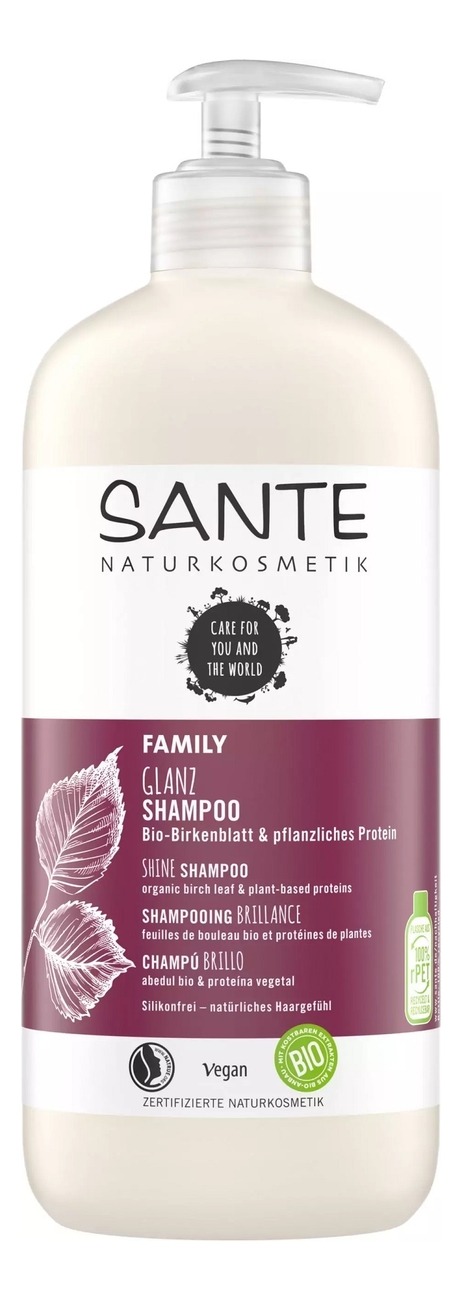 Шампунь для блеска волос Family Glanz Shampoo Bio-Birkenblatt  Pflanzliches Protein: Шампунь 500мл