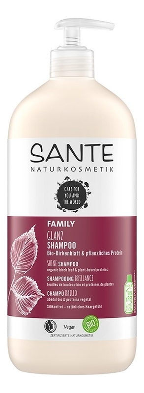 Шампунь для блеска волос Family Glanz Shampoo Bio-Birkenblatt  Pflanzliches Protein: Шампунь 950мл