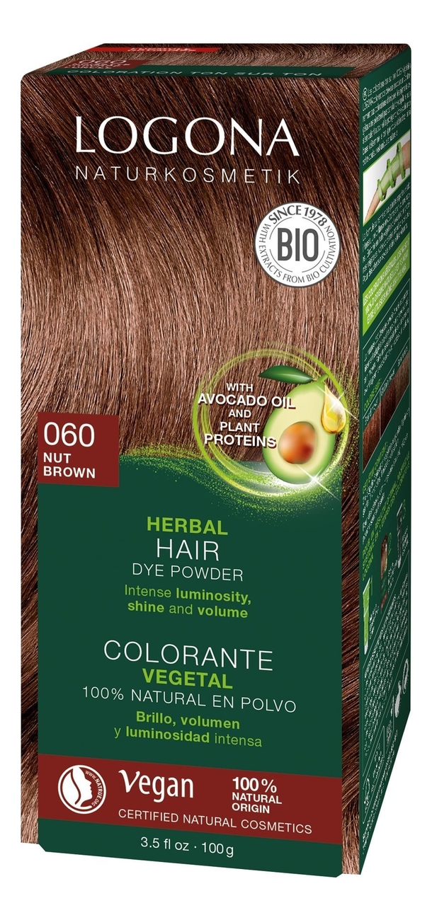 

Растительная краска для волос Herbal Hair Colour 060 Nut Brown 100мл
