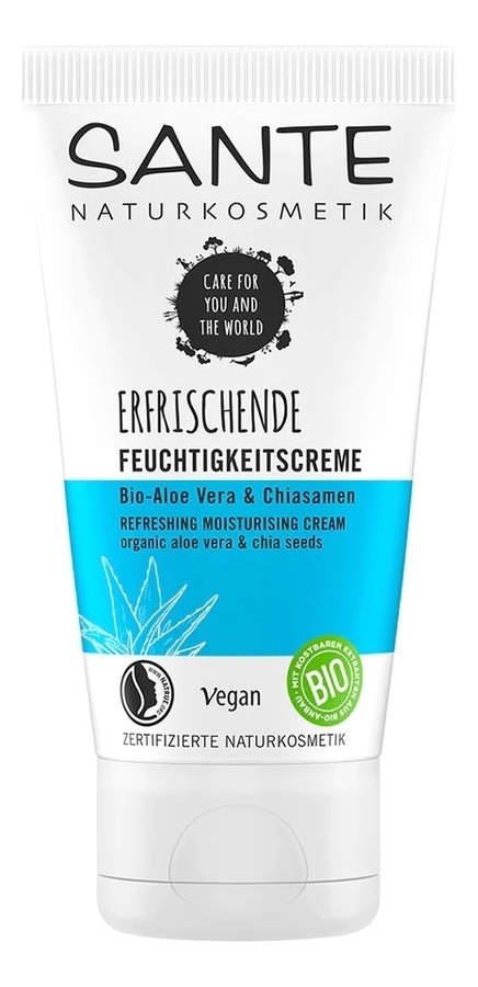 Увлажняющий освежающий крем для лица Erfrischende Feuchtigkeitscreme Bio-Aloe Vera & Chiasamen 50мл