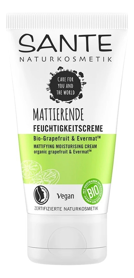 

Матирующий крем для лица Mattierende Feuchtigkeitscreme Bio-Grapefruit & Evermat 50мл