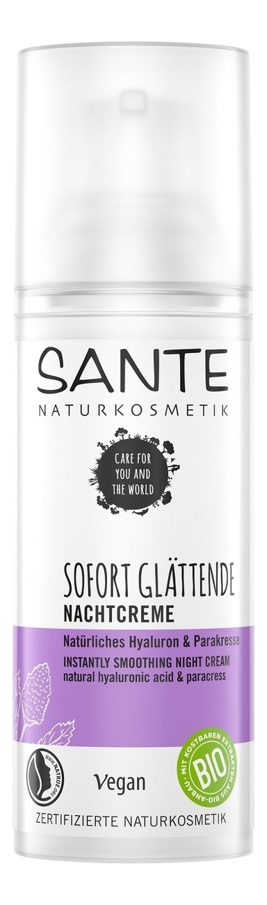 

Ночной разглаживающий крем для лица Sofort Glattende Nachtcreme Parakresse & Naturliche Hyaluronsaure 50мл