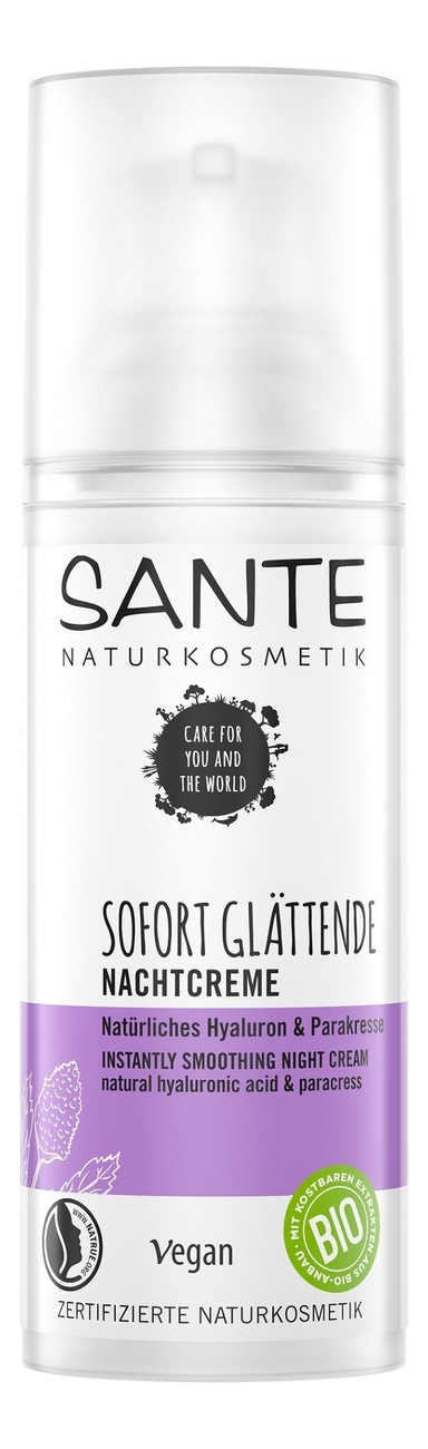 Ночной разглаживающий крем для лица Sofort Glattende Nachtcreme Parakresse & Naturliche Hyaluronsaure 50мл