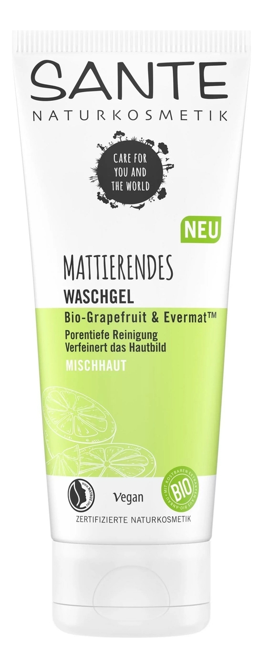 

Матирующий очищающий гель для умывания Mattierendes Waschgel Bio-Grapefruit & Evermat 100мл