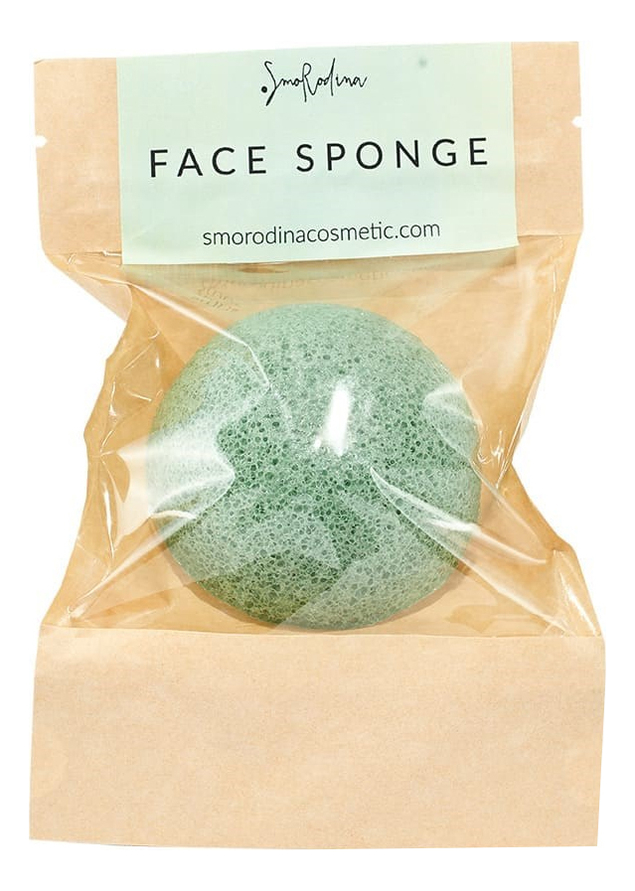 Спонж конжаковый для умывания с зеленым чаем Face Sponge