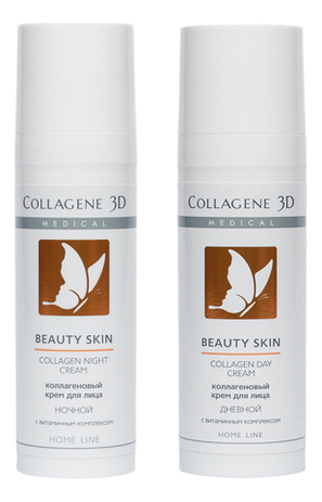 Купить Набор для лица Сияние красоты Beauty Skin (дневной крем 30мл + ночной крем 30мл), Medical Collagene 3D