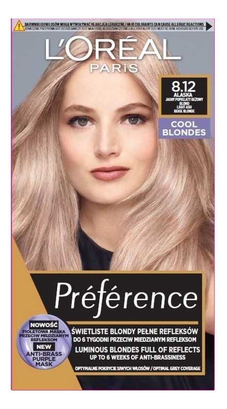 Купить Краска для волос Preference 60мл: 8.12 Аляска, L'oreal