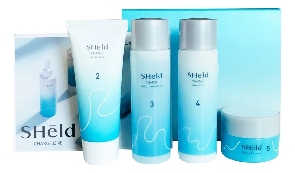 Купить Набор для лица SHeld Charge (пенка для умывания Facial Wash 15г + лосьон Lotion Moisture 18мл + эмульсия-молочко Emulsion 18мл + ночной крем Cream 8г), MOMOTANI