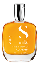 Alfaparf Milano Многофункциональное масло для кудрявых и вьющихся волос Semi Di Lino Curls Multi-Benefit Oil 100мл