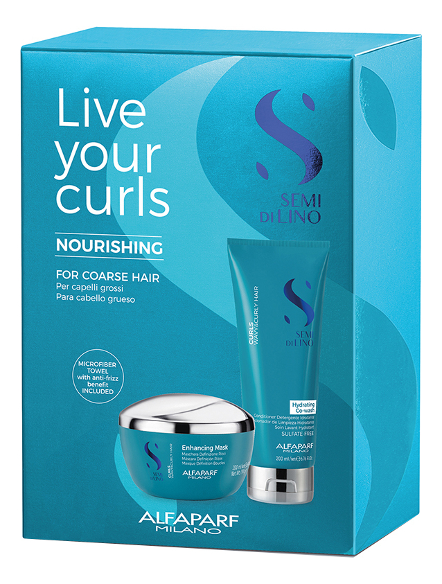 

Набор для волос SDL Curly Live Your Curls Nourishing (кондиционер 200мл + маска 200мл + полотенце)