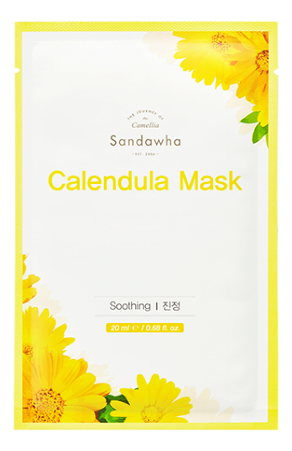 Успокаивающая тканевая маска для лица на основе экстракта календулы Calendula Soothing Mask 20мл