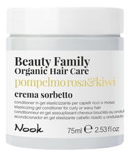 Nook Восстанавливающий гель-кондиционер для кудрявых или волнистых волос Beauty Family Crema Sorbetto Pompelmo Rosa & Kiwi