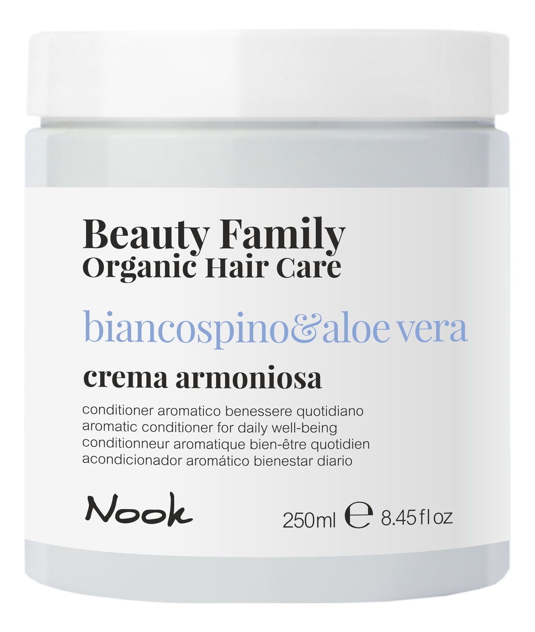 Крем-кондиционер для ежедневного ухода за волосами Beauty Family Crema Armoniosa Biancospino & Aloe Vera: Крем-кондиционер 250мл