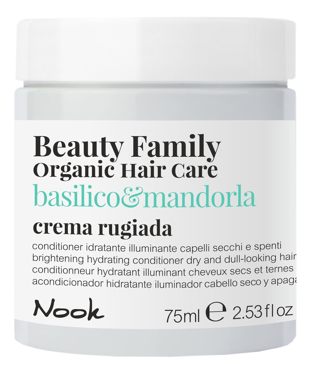 Крем-кондиционер для сухих и тусклых волос Beauty Family Crema Rugiada Basilico & Mandorla: Крем-кондиционер 75мл шампунь для сухих и тусклых волос beauty family shampoo basilico