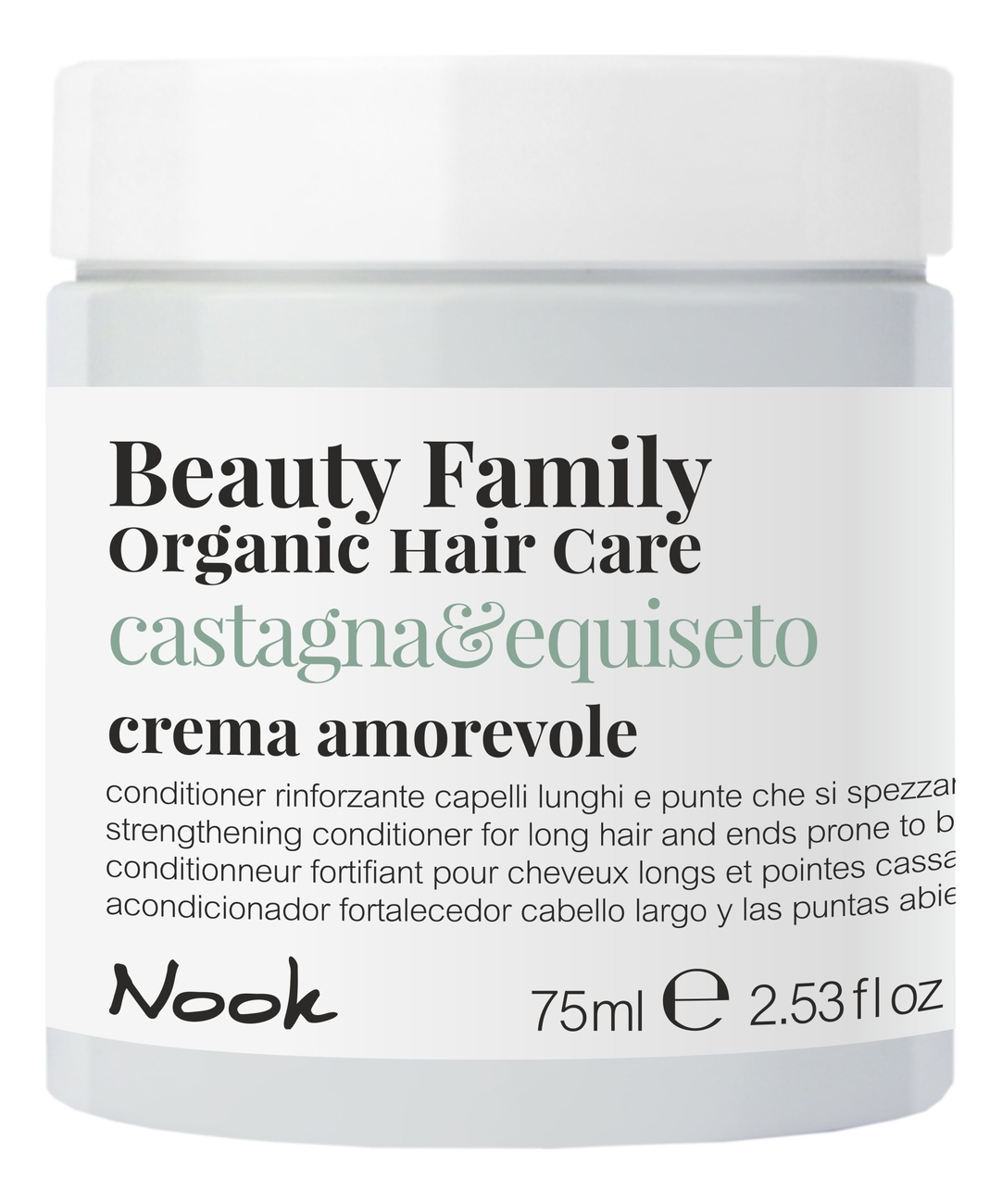 цена Крем-кондиционер для ломких и секущихся волос Beauty Family Crema Amorevole Castagna & Equiseto: Крем-кондиционер 75мл