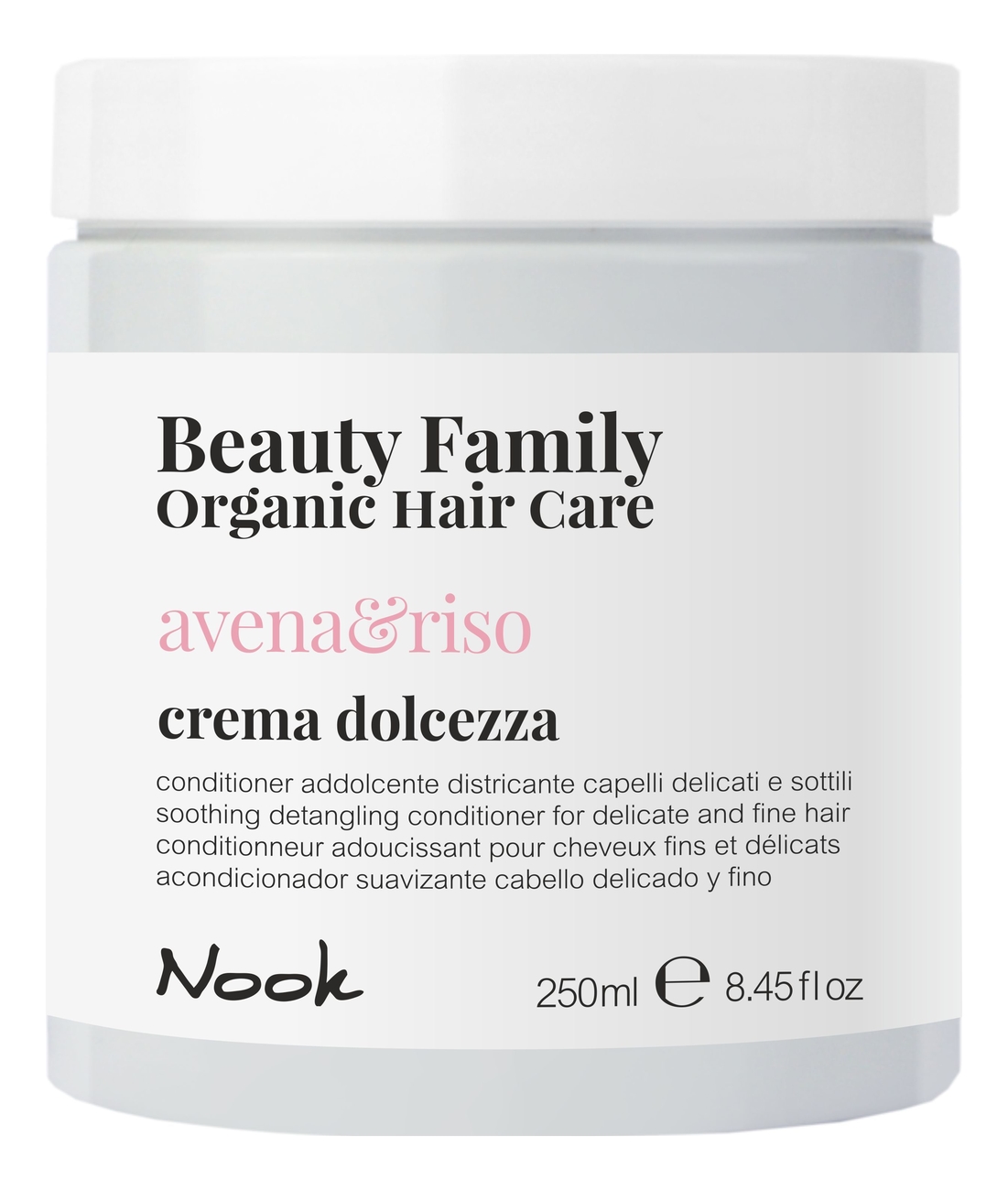 Успокаивающий крем-кондиционер для ломких и тонких волос Beauty Family Crema Dolcezza Avena & Riso: Крем-кондиционер 250мл крем кондиционер для ломких и секущихся волос beauty family crema amorevole castagna