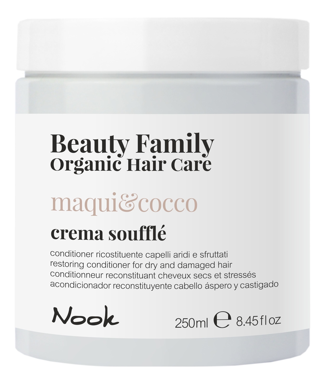Восстанавливающий крем-кондиционер для сухих и поврежденных волос Beauty Family Crema Souffle Maqui & Cocco: Крем-кондиционер 250мл