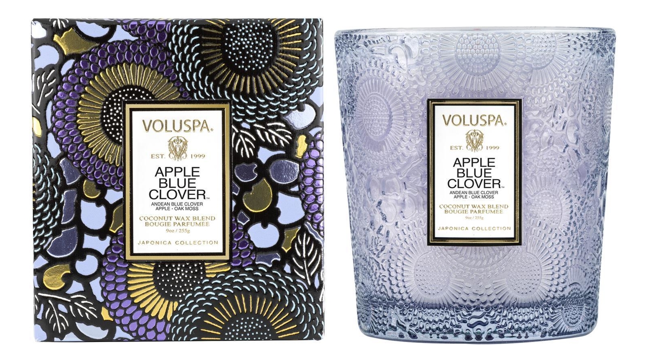 

Ароматическая свеча Apple & Blue Clover (яблоко и голубой клевер): свеча в подарочной коробке 255г, Ароматическая свеча Apple & Blue Clover (яблоко и голубой клевер)