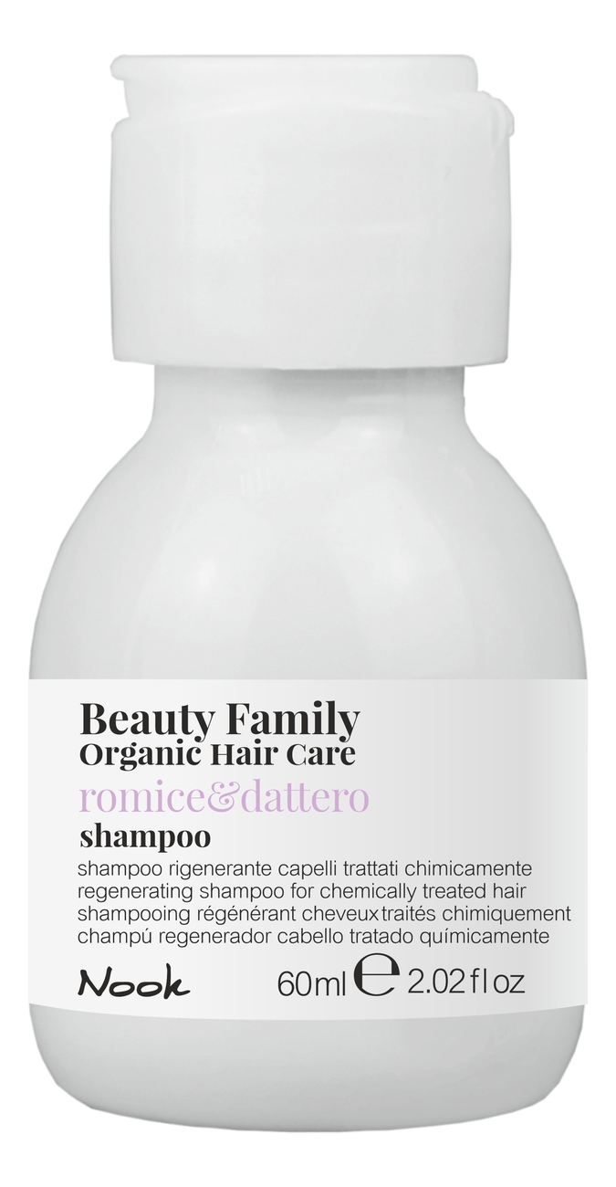 Восстанавливающий шампунь для химически обработанных волос Beauty Family Shampoo Romice & Dattero: Шампунь 60мл шампунь восстанавливающий для химически обработанных волос nook romice