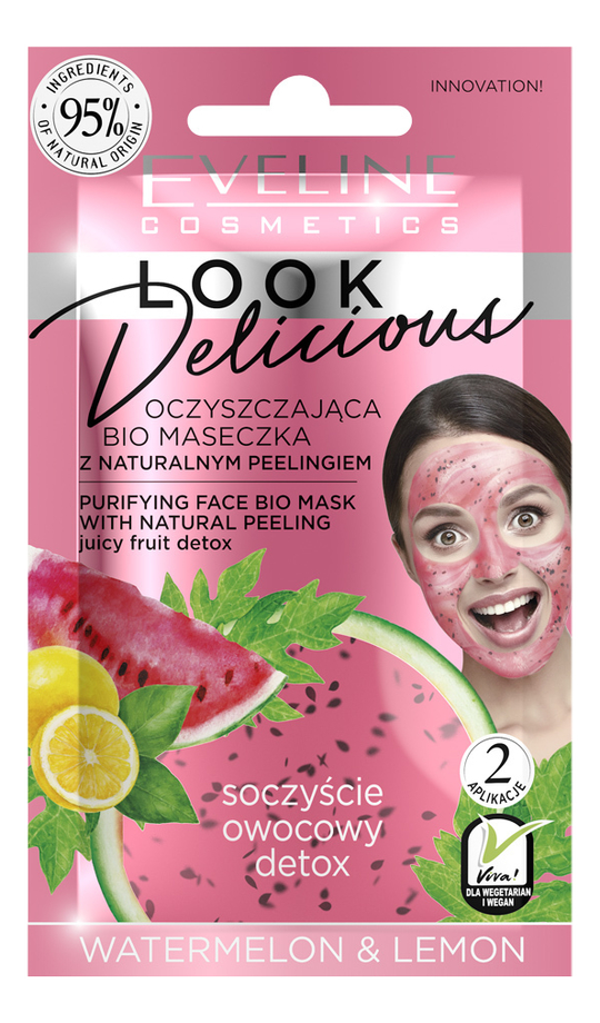 Купить Bio маска для лица с натуральным скрабом Арбуз и лимон Look Delicious Watermelon & Lemon Mask 10мл, Bio маска для лица с натуральным скрабом Арбуз и лимон Look Delicious Watermelon & Lemon Mask 10мл, Eveline