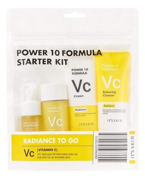 Купить Набор для лица Power 10 Formula VC Starter Kit (тонер 52мл + эссенция 12мл + крем 35мл + пенка 35мл), It's Skin