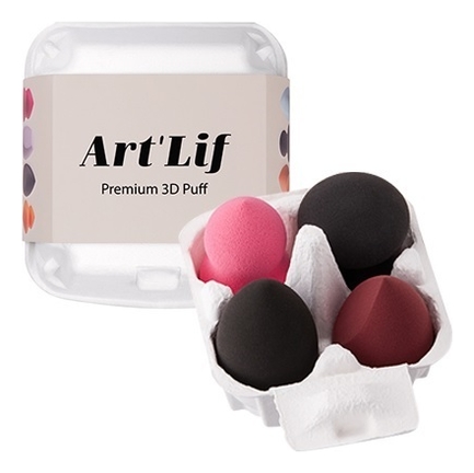 цена Набор косметических спонжей Art'Lif Premium 3D Puff 4шт