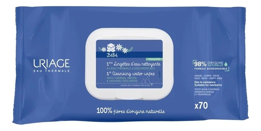 

Очищающие салфетки для детей и новорожденных Bebe 1ere Eau Lingettes: Салфетки 2*70шт, Очищающие салфетки для детей и новорожденных Bebe 1ere Eau Lingettes