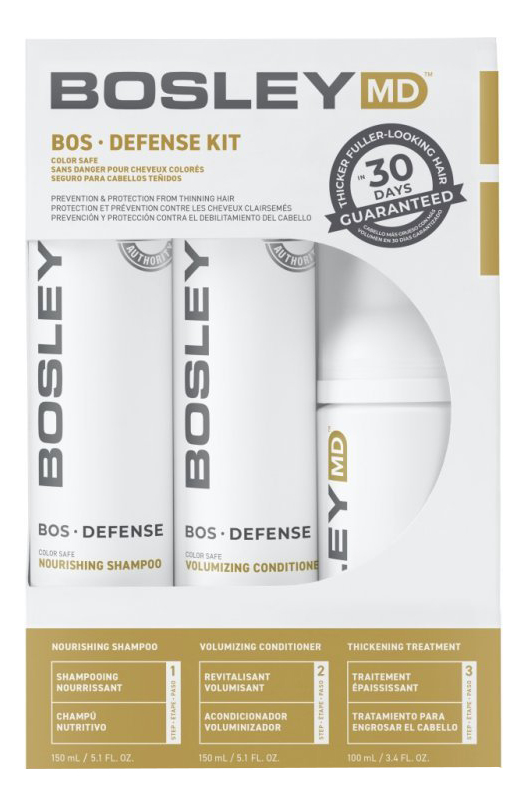 Система для предотвращеия истончения и выпадения волос Bos Defense Color Safe Starter Pack (кондиционер 150мл + шампунь 150мл + уход 100мл)