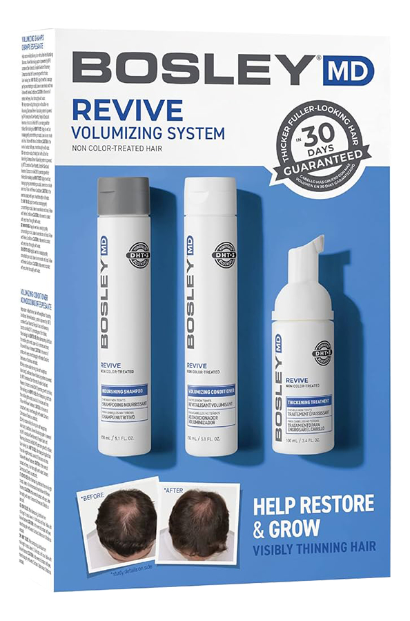 Система от выпадения и для стимуляции роста волос Bos Revive Starter Pack For Non Color-Treated Hair (шампунь-активатор 150мл + кондиционер-активатор 150мл + уход-активатор 100мл)