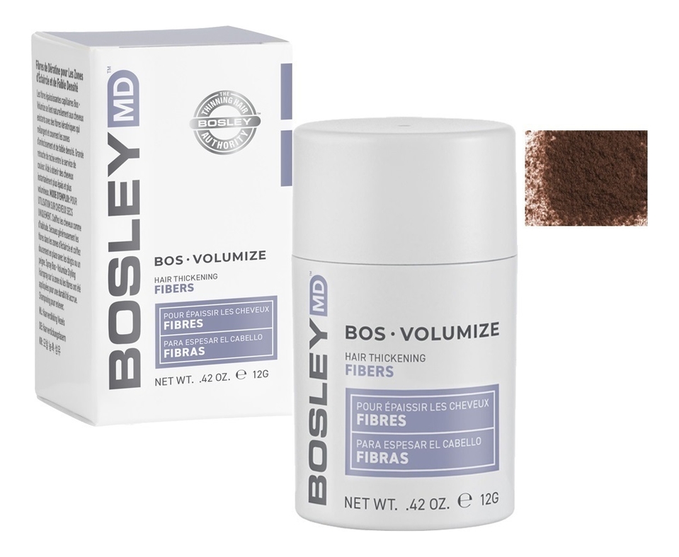 

Кератиновые волокна Bos Volumize Hair Thickening Fibers 12г: Средне-коричневые, Кератиновые волокна Bos Volumize Hair Thickening Fibers 12г