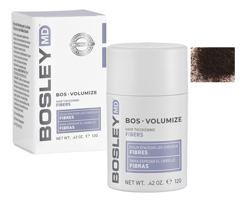 

Кератиновые волокна Bos Volumize Hair Thickening Fibers 12г: Темно-коричневые, Кератиновые волокна Bos Volumize Hair Thickening Fibers 12г