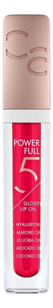 

Масло для губ Power Full 5 Glossy Lip Oil: 040 Raspberry Glow, Масло для губ Power Full 5 Glossy Lip Oil