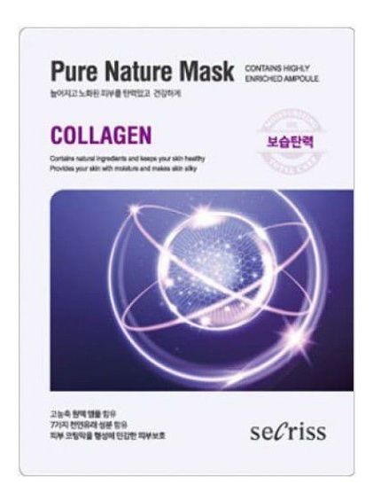 Тканевая маска для лица Secriss Pure Nature Mask Pack Collagen 25мл маска для лица тканевая anskin secriss pure nature mask pack potato 25мл