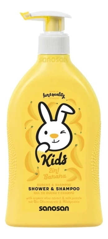 Гель-шампунь для душа с ароматом банана Kids Dolche & Shampoo: Гель-шампунь 400мл гель шампунь для душа с ароматом малины kids 400мл