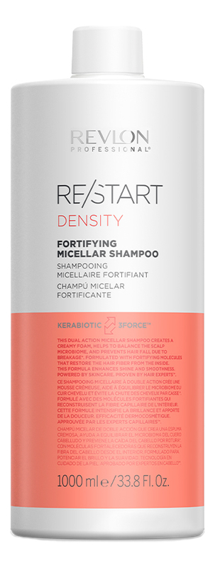 Купить Укрепляющий мицеллярный шампунь для волос Restart Density Fortifying Shampoo: Шампунь 1000мл, Revlon Professional